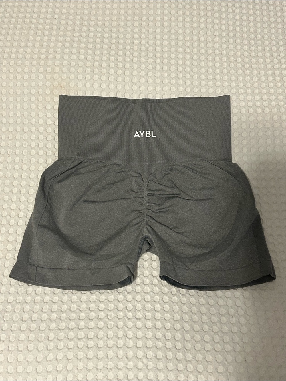 AYBL gray High-Waist Ruched Active Shorts